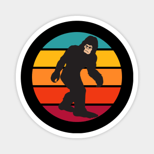 Big Foot Walking Retro Vintage Sunset Bigfoot Magnet